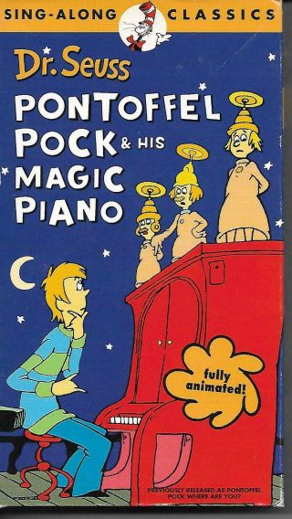 Dr.  Seuss Pontoffel Pock & His Magic Piano Vhs Fully Animated Sing - Along Rare