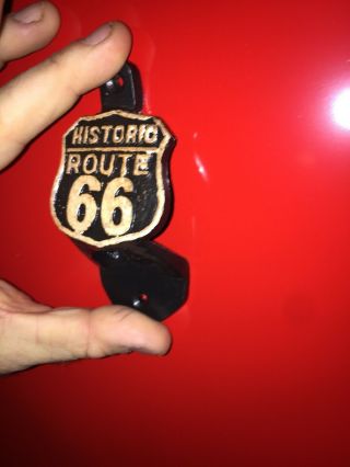 Route 66 Solid Metal Bottle Opener Antique Style Patina Cola Beer Soda Rte Usa