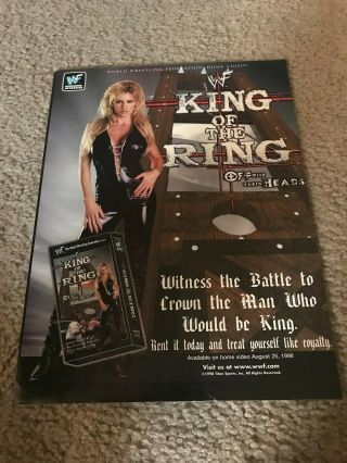 Vintage 1998 Wwf King Of The Ring Vhs Video Poster Print Ad Sable Wwe Rare