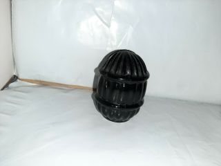 Vtg Antique Art Deco Black Onyx Glass Birdcage Feeder/seed/water Cup Usa (read)