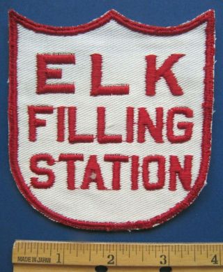 Rare Vintage Elk Filling Station Cloth Embroidered Patch -