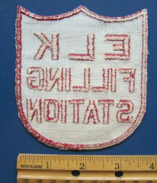 Rare Vintage ELK FILLING STATION Cloth Embroidered Patch - 2