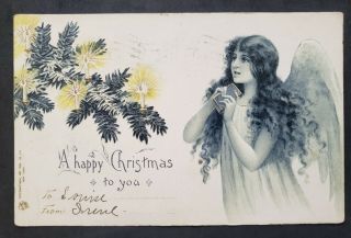 Antique Christmas Card 1905 Province Rhode Island Postmark