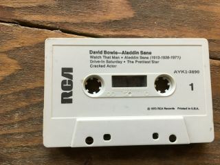 David Bowie Aladdin Sane Rare Glam Rock Cassette Only - No Case No Artwork Rare