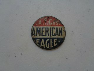 Vintage Antique Tobacco Tag Tin Litho American Eagle A.  T.  Cos.