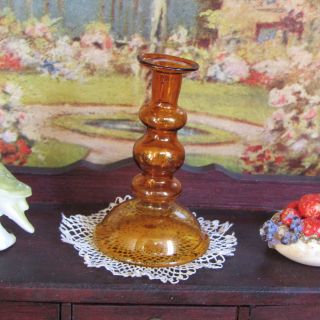 Antique Dollhouse Victorian Hand Blown Glass Vase Vtg Germany Artisan Miniature