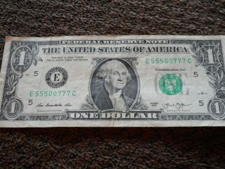 Binary 5’s And 7’s Rare Collectible Dollar Bill Note