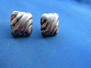 Vintage Sterling Silver Rare Taxco Mexico Pierced Post Earrings