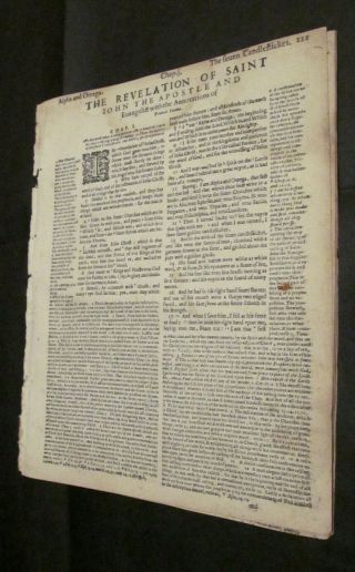 1599 Geneva Bible - The Complete Book Of Revelation - Quarto - Roman Font - Rare