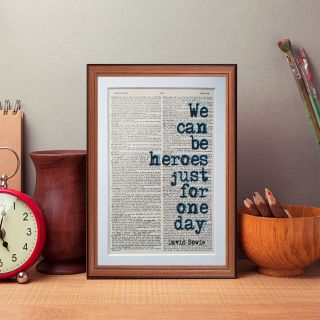 David Bowie Quote.  Dictionary Page Wall Art Print Gift Books Literary
