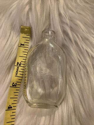 Antique 3 1/2 Inch Old Quaker Whiskey Glass Bottle.  No Lid.