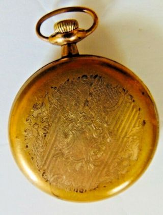 Antique SWISS Admiral 15 Jewels Pocket Watch with Gold - Filled Case 2