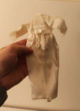 Vtg.  Barbie Clone Shillman Sindy Maddie Mod Maxi Dress Satin Wedding Gown & Veil