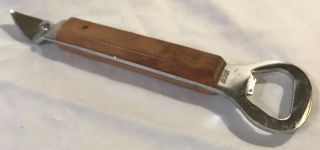 Vintage Rare Wood & Metal Can & Bottle Opener Made In Germany