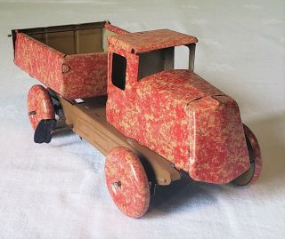 Early Lehmann Toys Germany Wind - Up Camouflage Army Dump Truck 40 