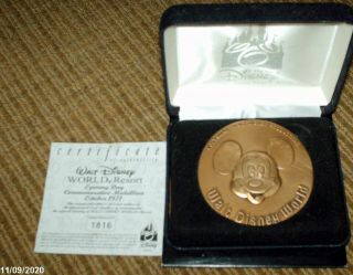 Rare Walt Disney World Official Opening Oct 1971 Medallion Coin LE 1816 of 1971 2