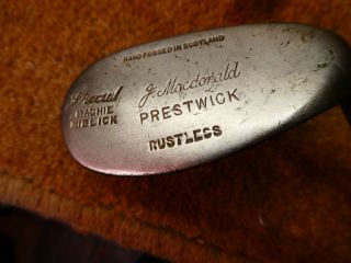 Playable Vintage Hickory Mashie Niblick Macdonald Sw C7 Old Golf Antique