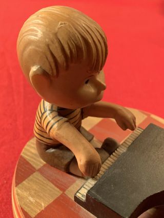 Rare Vintage Peanuts Collectible | Schroeder Playing Piano Music " Box " By Anri