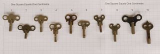 1x Vintage Antique Clock Key Sizes In The 3mm 