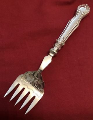 Antique Sterling Silver Sardine Fork By Isaac Ellis & Sons,  Sheffield C.  1903