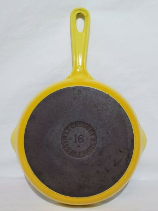 Vintage Le Creuset Cast Iron Skillet 6.  5 " Rare Yellow Orange OmbrÉ 16 Pan