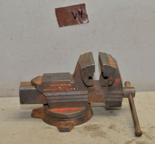 Rare Vintage Wilton 3 1/2 " Jaw Triple Duty Swivel Bench Vise Collectible Tool V4