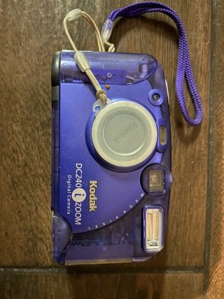 Rare Purple & Clear Kodak Dc 240i Zoom Vintage Digital Camera