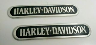 Harley Davidson Tank Emblems Badges Medallion Oem Black On Chrome Rare