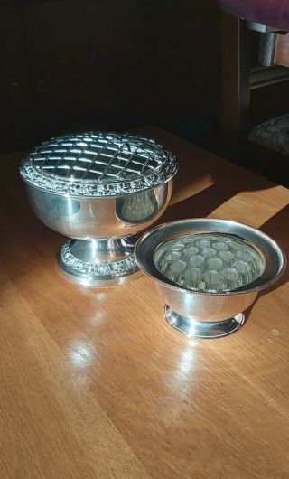 Vintage Silver Plated Rose Bowls (posy Or Small Flowers}