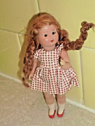 Vintage Italy Celluloid Redhead Girl Doll Clothes 5.  5 " Strung (m9 20)