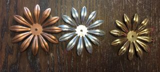 Vintage Siver,  Gold,  Copper Metal Large Bold Sunflower Floral Metal Stampings