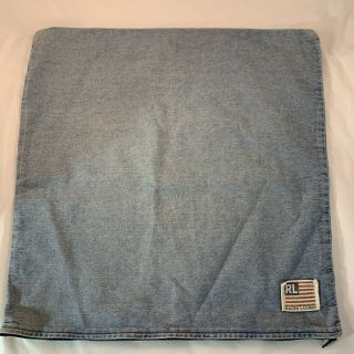 Rare Vintage Ralph Lauren Polo Flag Pillow Cover Blue Denim Decorative 16”x16”