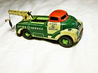 Vtg Marx Cities Service Towing Wrecker Service Toy Truck W/hook Tin Rare Vhtf