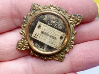 Antique Souvenir Of The Great War Ww1 1914 £1 One Pound Locket Pin Brooch