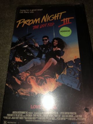 Prom Night Iii 3 The Last Kiss (vhs,  Movie,  1990) Rare Horror Cult Classic