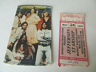 Rare Jefferson Starship Concert Ticket 5/24/78 Indianapolis Plus 1979 Calendar
