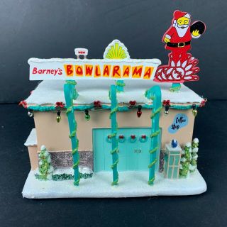 Simpsons Christmas Hawthorne Village Barneys Bowl A Rama Rare Htf Building