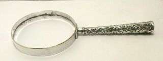 Antique Silver Magnifying Glass Holder Chester 1900 18g C Saunders & F Hollings
