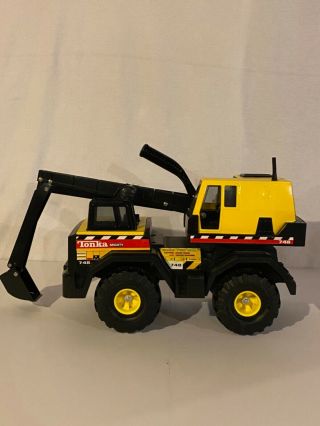 1999 Tonka Mighty 748 Big Yellow Toy Excavator Backhoe Metal Truck Rare Exc Cond