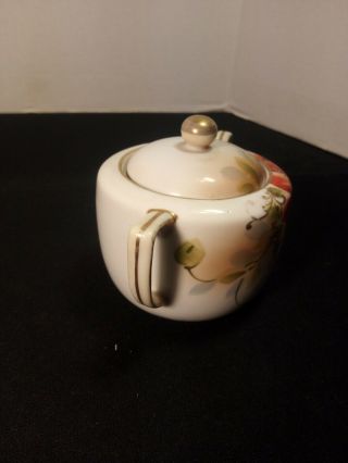 Vintage Antique Hand Painted Nippon Lidded Handled Sugar Bowl 2
