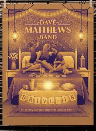 Dave Matthews Band Hhp Ap Drive In Poster Numbered West Palm Beach Rare