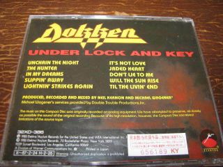 DOKKEN - UNDER LOCK AND KEY - MEGA RARE JAPAN PROMO EDITION WPCR - 13573 CD 2