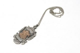 A Antique Victorian Sterling Silver 925 & Gold C1896 Jf Fob Pendant & Chain25689