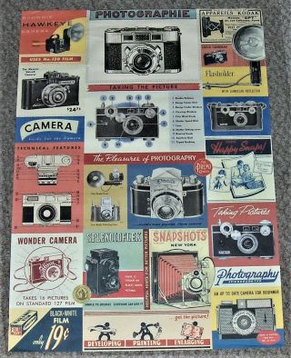 Vintage Collectible.  (photography) Photographie Cameras Advertising Poster