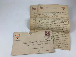 Antique 1918 Handwritten Letter On Letterhead From The Ymca In South Carolina