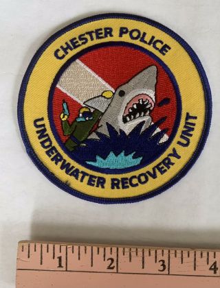 Vintage Chester Police Underwater Recovery Scuba Unit Dive Patch — Shipp