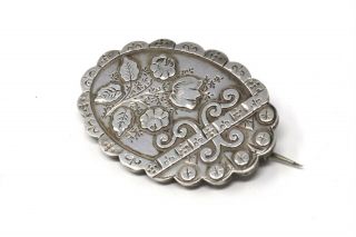 A Gorgeous Antique Victorian Sterling Silver 925 S.  Bros Floral Brooch 25617