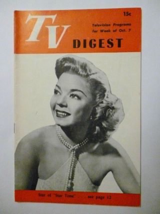 Phila.  Oct 7 1950 Tv Digest Guide Frances Langford Betty Furness Robert Q.  Lewis