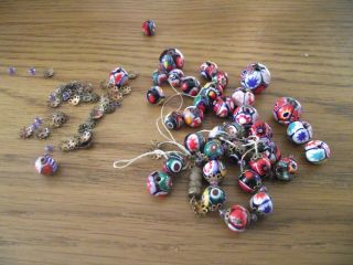 Antique Venetian Glass Beads Colourful Crafts Jewelry Making Necklace Bracelet