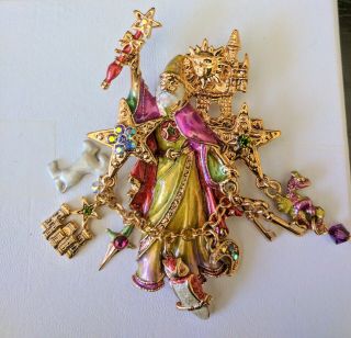 GORGEOUS RARE KIRKS FOLLY WIZARD & CASTLE BROOCH CHARMS PIN/PENDANT NWOT 3